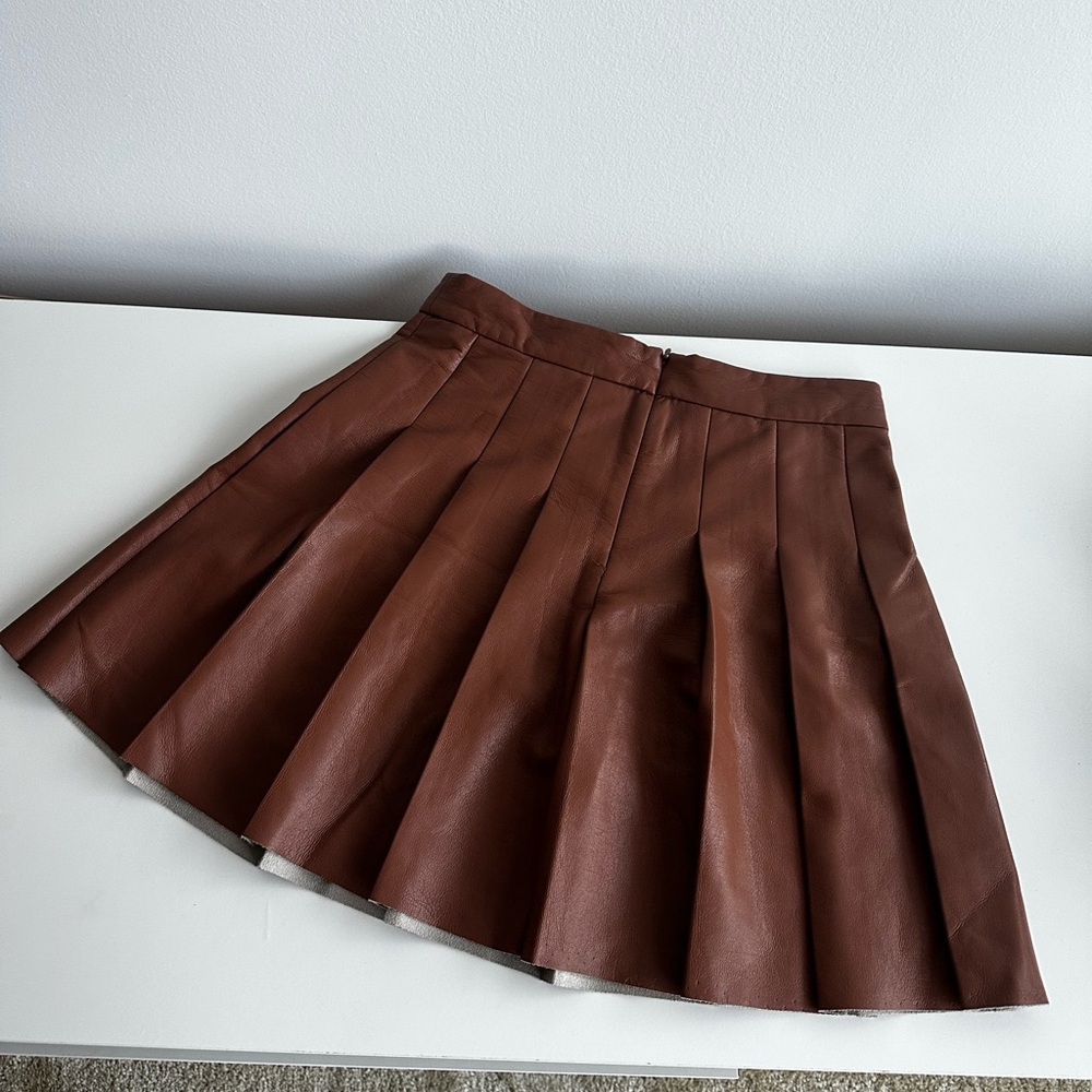 Sunday Best pleated leather miniskirt